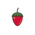 Colored decorative strawberry for your design. Strawberry logo