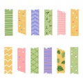 Colored decorative tape mini washi sticker decoration. Vector illustration Royalty Free Stock Photo