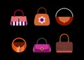 Handbags and Clutches vector icon set