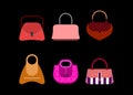 Handbags and Clutches vector icon set