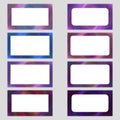 Colored digital art business card frame set Royalty Free Stock Photo