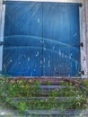 Colored distressed barn doors