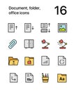 Colored Document, folder, office icons for web and mobile design pack 2