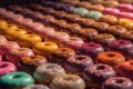 Colored donuts with glaze, sweets day 2 Royalty Free Stock Photo