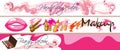 Colored Doodle Cosmetic Horizontal Banners Royalty Free Stock Photo