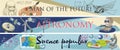 Colored Doodle Science Horizontal Banners