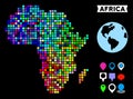 Colored Dot Africa Map