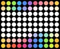 Colored dotted background over black background