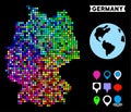 Colored Dotted Germany Map