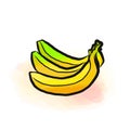 Colored drawing of bananas Royalty Free Stock Photo