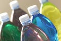 Colored drinks - plastic bottles Royalty Free Stock Photo