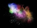 Colored dust cloud explosion