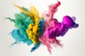 Colored dust clouds mixing in an explosion Royalty Free Stock Photo
