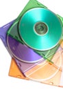 Colored dvd compact discs Royalty Free Stock Photo