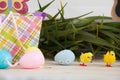 Colored easter eggs background Royalty Free Stock Photo