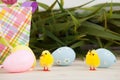 Colored easter eggs background Royalty Free Stock Photo