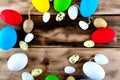 Colored easter eggs background. Royalty Free Stock Photo