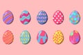 Colored easter eggs or color ostern egg icons