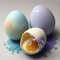Colored Easter Eggs Yolk. Generative AI
