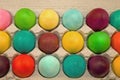 Colored eggs in carton Royalty Free Stock Photo