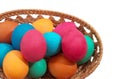 Colored eggs on a white background Royalty Free Stock Photo