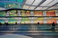 The colored electric neon tunnel The Sky Is the Limit at Chicago O`Hare International Airport ORD