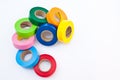 Colored electrical tape on white background Royalty Free Stock Photo