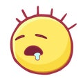 Colored emoticons icon with eyes closed and saliva, asleep emoticons - Sleeping Face Emoji