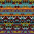 Colored ethnic mexican tribal stripes seamless pattern