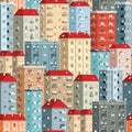 Colored European high-rise buildings