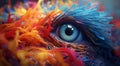 colored eye on abstract colorful background, graphick designed eye on colored background, eye wallpaper Royalty Free Stock Photo