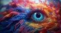 colored eye on abstract colorful background, graphick designed eye on colored background, eye wallpaper Royalty Free Stock Photo