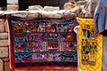 Colored fabrics in the village of Toconao, San Pedro de Atacama, Chile Royalty Free Stock Photo