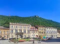 The facade of old buildings in Brasov City , Romania Royalty Free Stock Photo