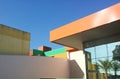 : Colored facades with light and shadows