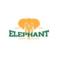 Colored face elephant vintage logo symbol icon vector graphic design illustration idea creative