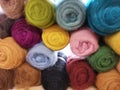 Colored felt in the form of rolls