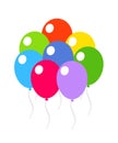 Colored festive balloons on a white background