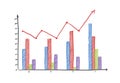 Colored finance business graph