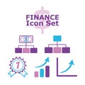 Colored finance icons set Vector