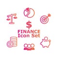 Colored finance icons set Vector