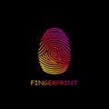 Colored fingerprint icon identification. Security and surveillance system