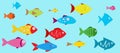 Colored Fish Icons vector
