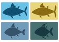 Colored fish logos in the set