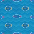 Colored fish seamless pattern