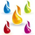 Colored flames Royalty Free Stock Photo