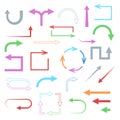 Colored flat arrows. Set of icons Royalty Free Stock Photo