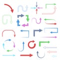 Colored flat arrows. Set of icons Royalty Free Stock Photo