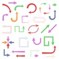 Colored flat arrows. Set of icons Royalty Free Stock Photo