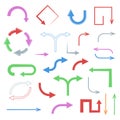 Colored flat arrows. Set of icons Royalty Free Stock Photo